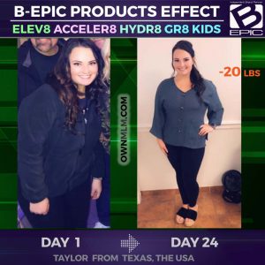 b-epic Acceler8 weight control before and after